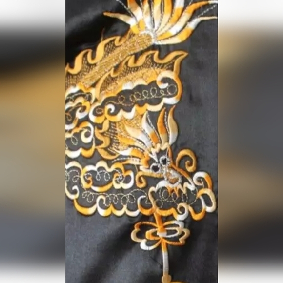 Underwraps Black Kimono with Gold Details - Picture 3 of 10